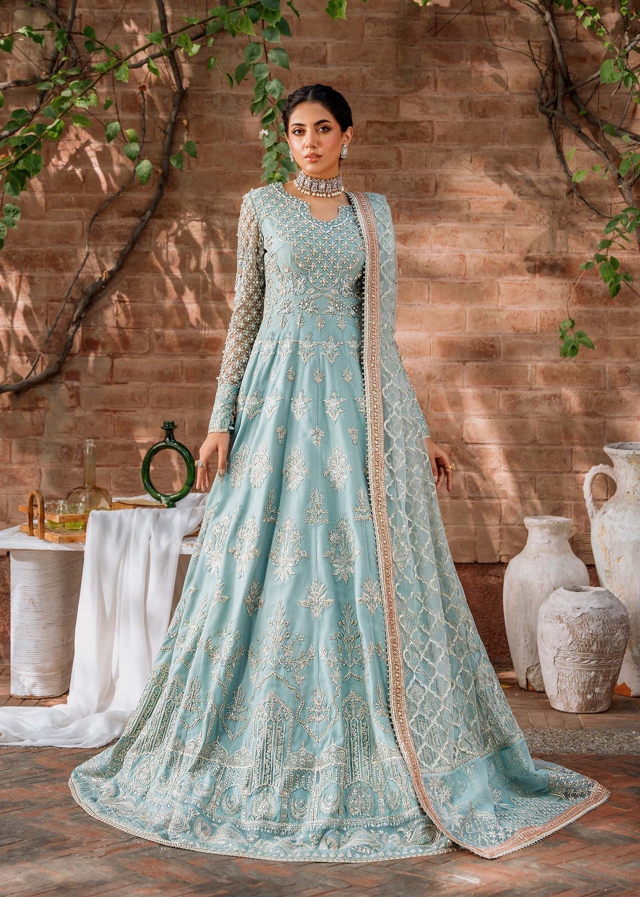 Akbar Aslam Mastani Embroidered Net Suit - JABEEN