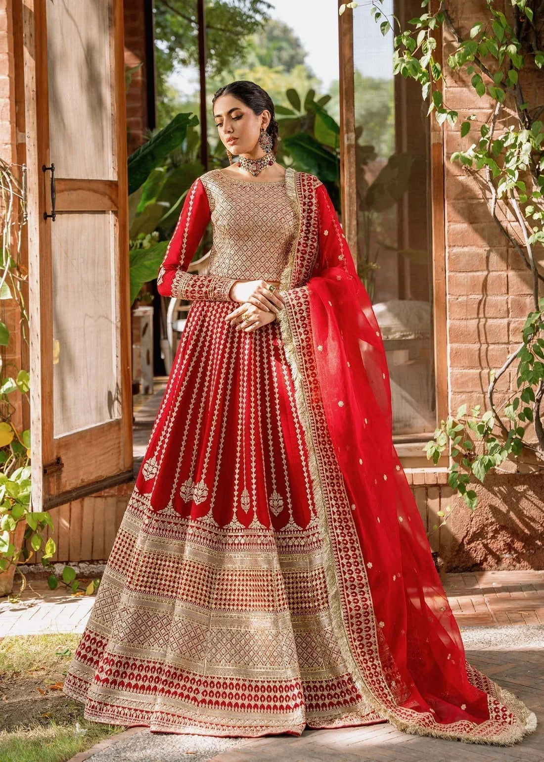 Akbar Aslam Mastani Embroidered Raw Silk 3Pc Suit - NAWAZISH - Rang-e-Khaas