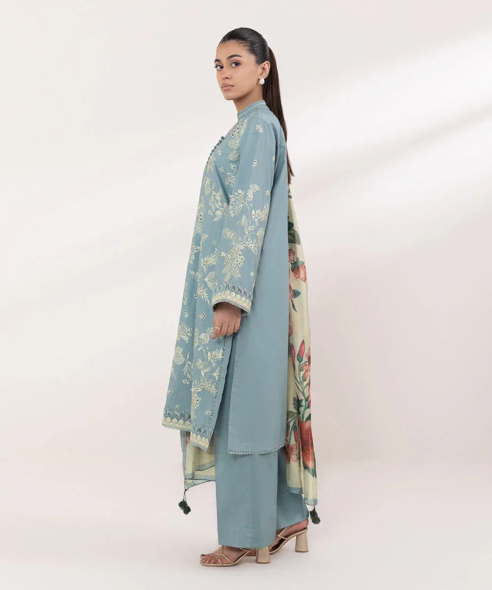 Sapphire | Intermix 2024 | Cambric Suit S-16 - Rang-e-Khaas