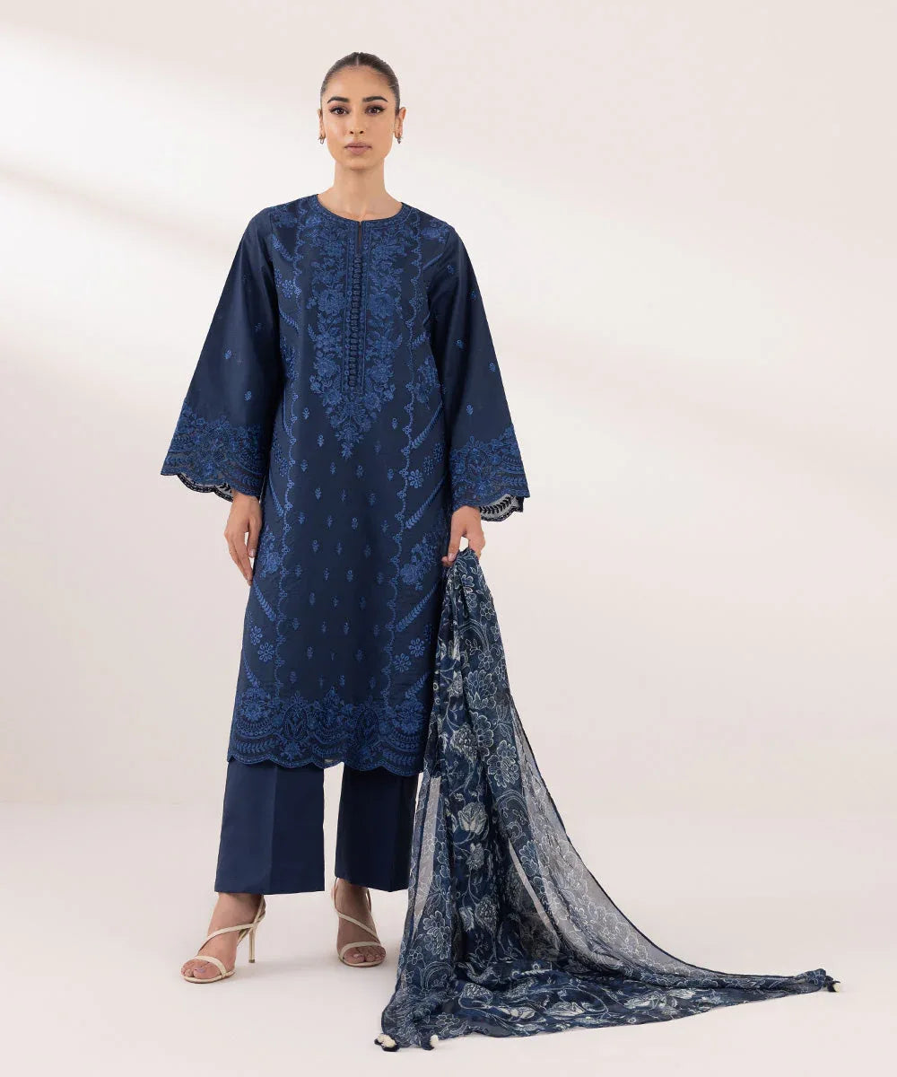 Sapphire | Intermix 2024 | Cambric Suit S-17 - Rang-e-Khaas