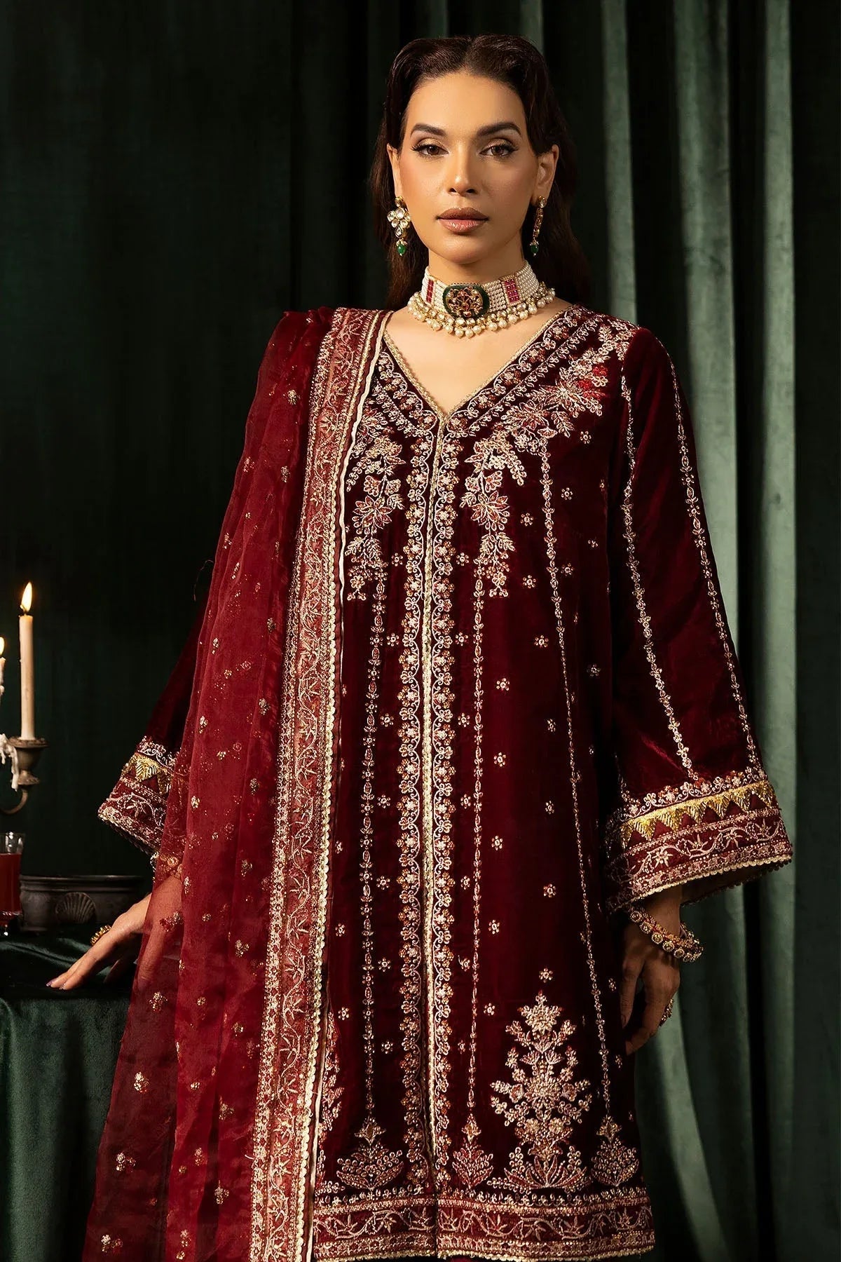 Motifz | Velvet Formals | 5099-SANDAL - Rang-e-Khaas