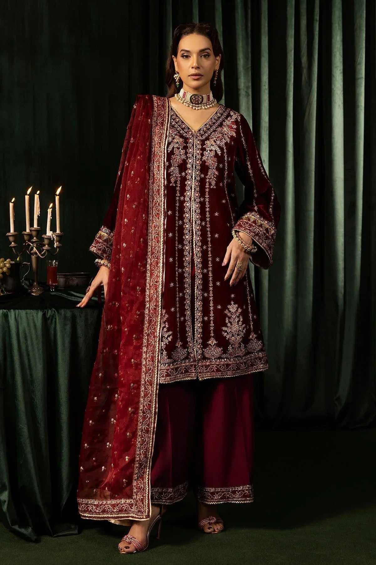 Motifz | Velvet Formals | 5099-SANDAL - Rang-e-Khaas