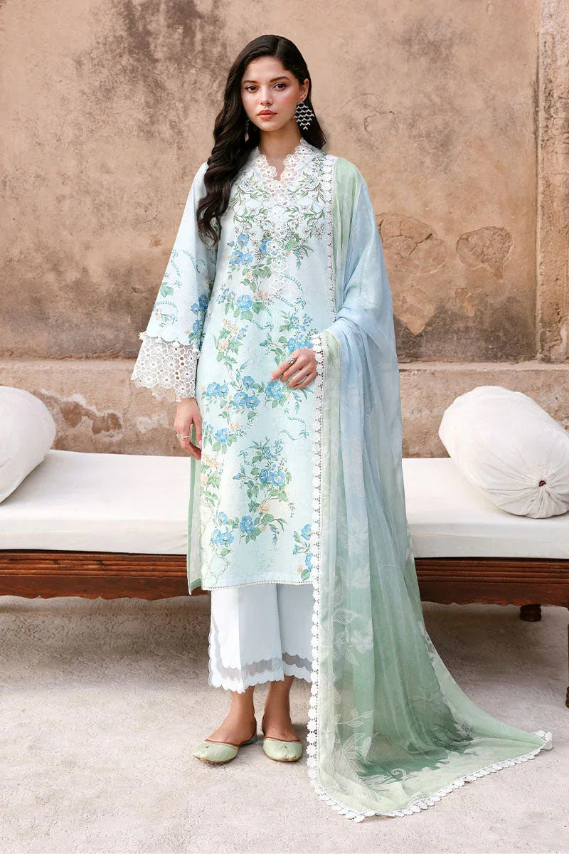 SEAFOAM TREASURE-3PC PRINTED LAWN SUIT