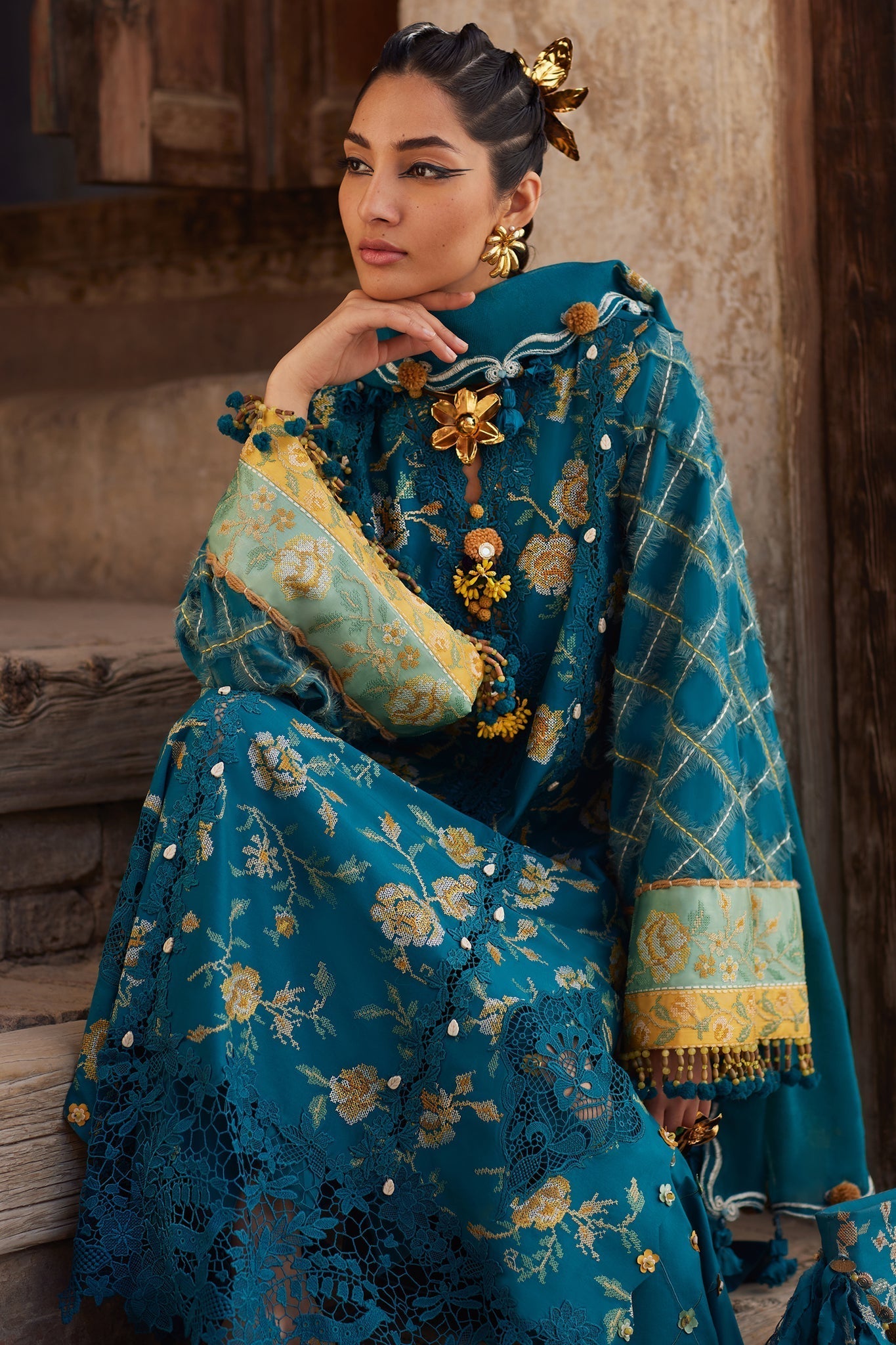 Elan | Luxury Lawn 25 | OPHELIA (EL25-10 A) - Rang-e-Khaas