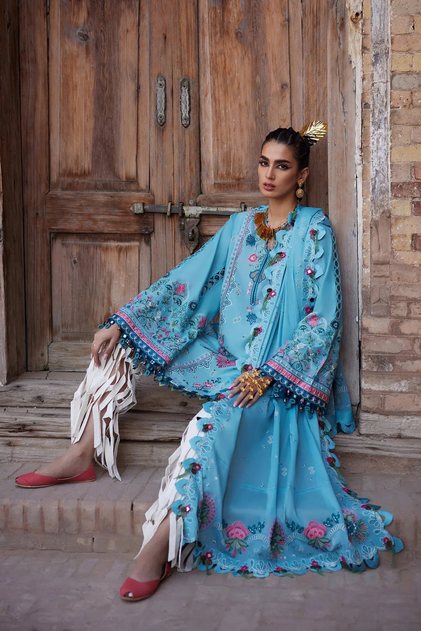 Elan | Luxury Lawn 25 | ISLA BLEU (EL25-11 A) - Rang-e-Khaas