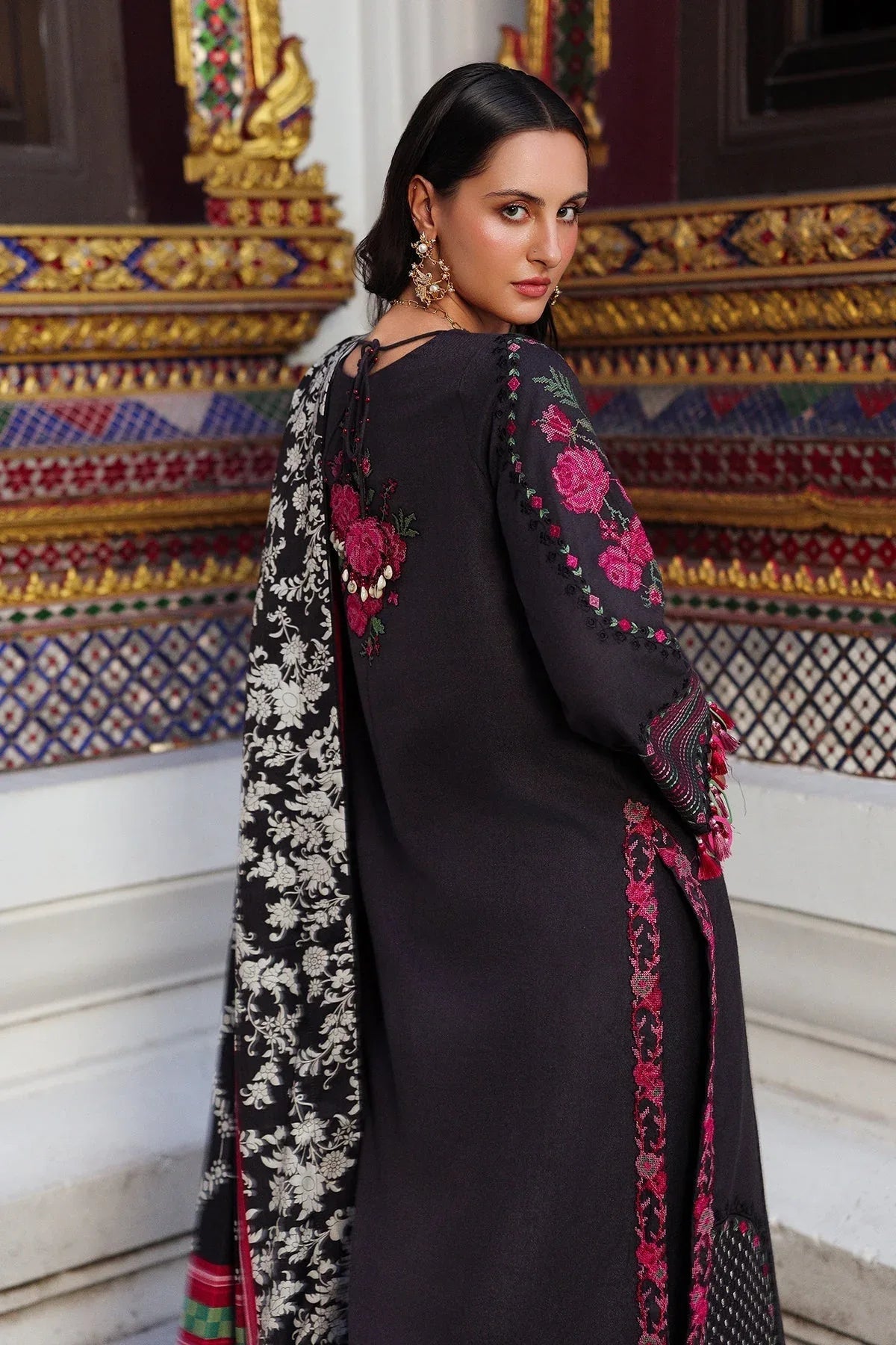 Charizma | Poshima Winters 25 |  3-pc Unstitched Wool Shawl Collection PSW5-05 - Rang-e-Khaas
