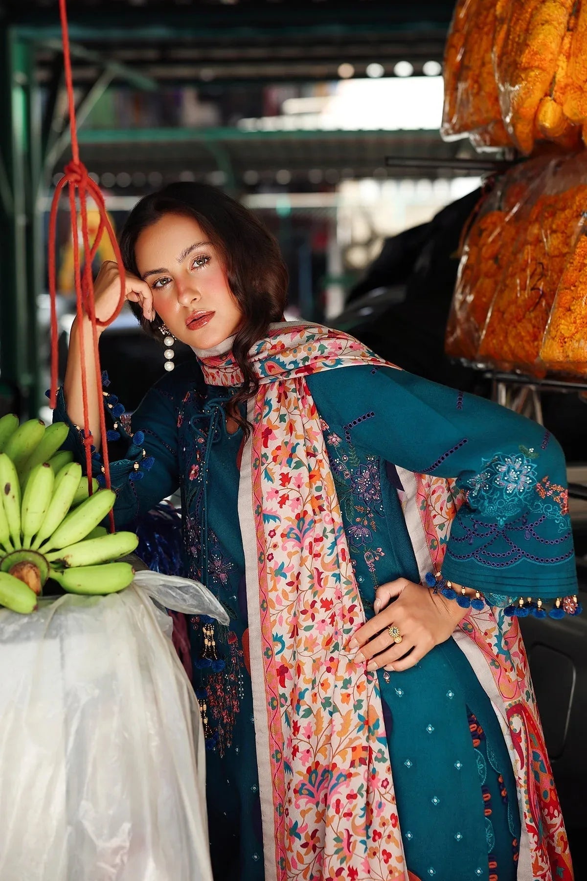 Charizma | Poshima Winters 25 | 3-pc Unstitched Wool Shawl Collection PSW5-06 - Rang-e-Khaas