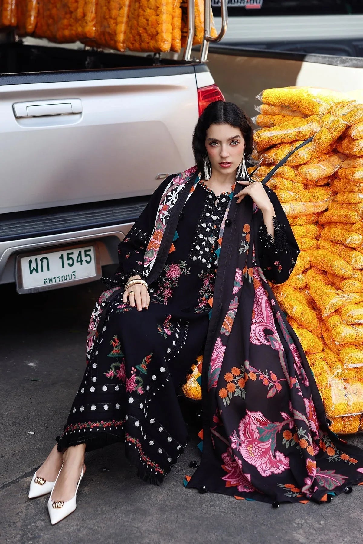 Charizma | Poshima Winters 25 | 3-pc Unstitched Wool Shawl Collection PSW5-07 - Rang-e-Khaas