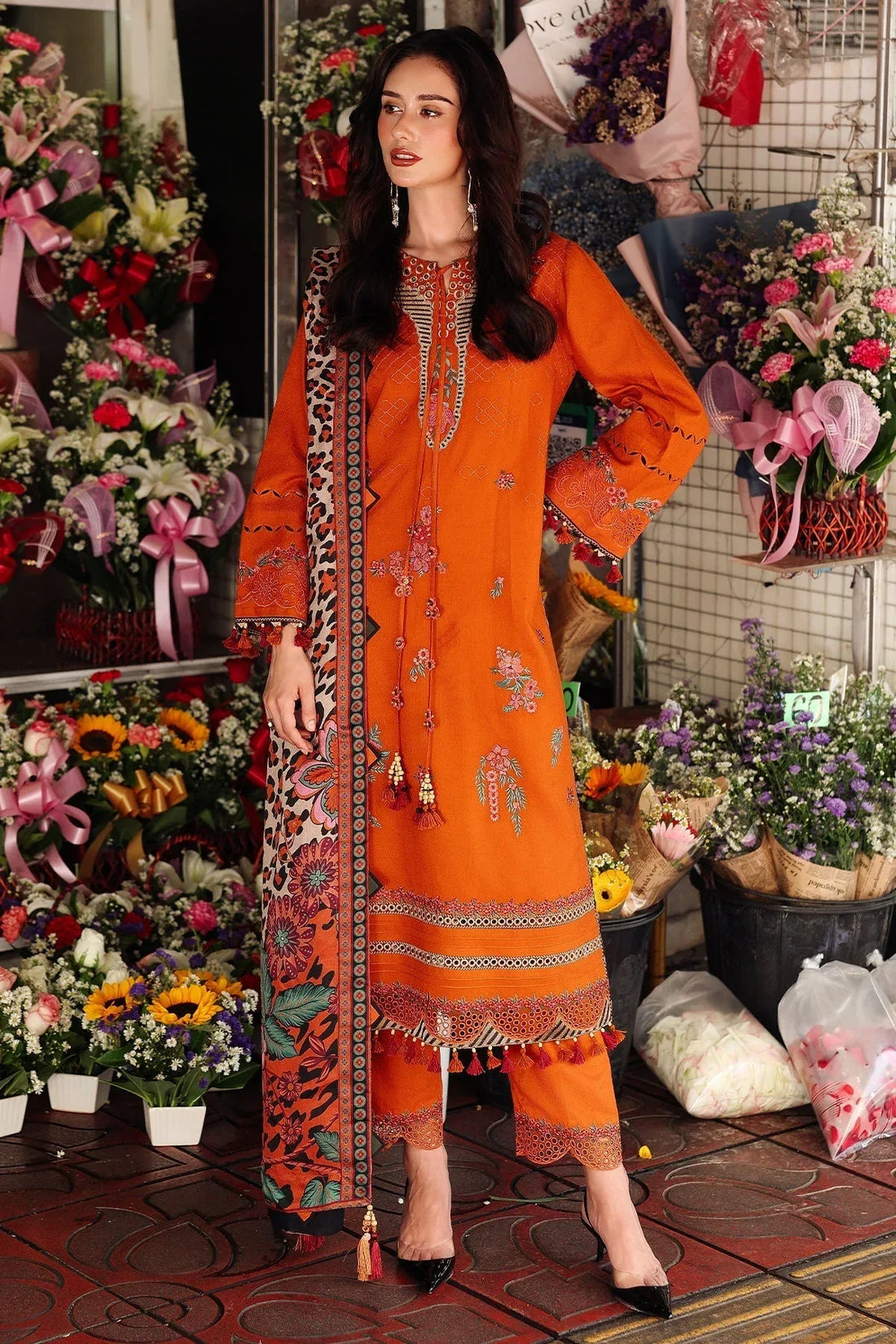 Charizma | Poshima Winters 25 | 3-pc Unstitched Wool Shawl Collection PSW5-03 - Rang-e-Khaas
