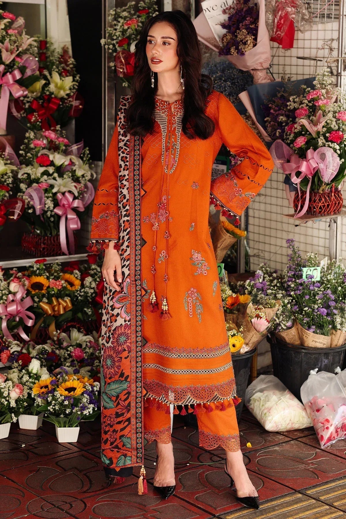 Charizma | Poshima Winters 25 | 3-pc Unstitched Wool Shawl Collection PSW5-03 - Rang-e-Khaas