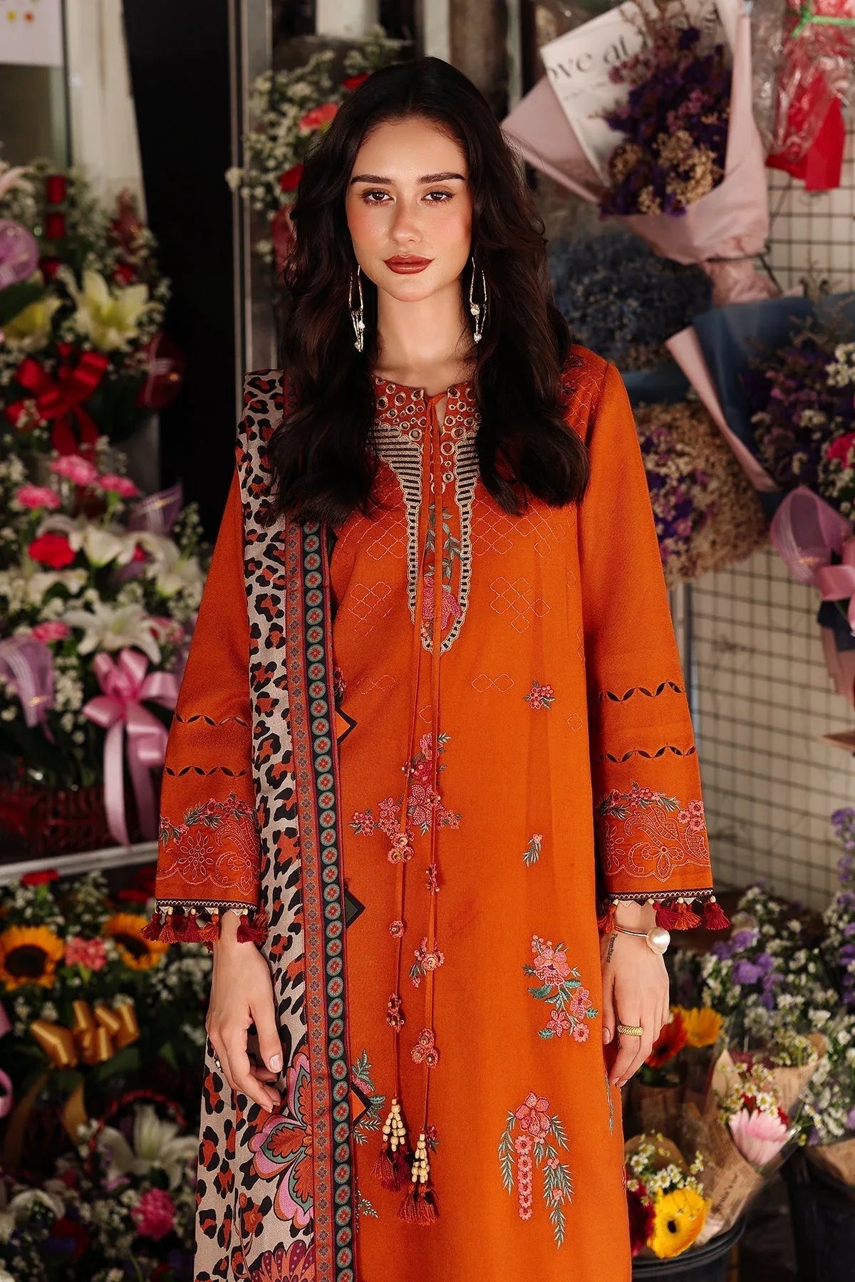 Charizma | Poshima Winters 25 | 3-pc Unstitched Wool Shawl Collection PSW5-03 - Rang-e-Khaas