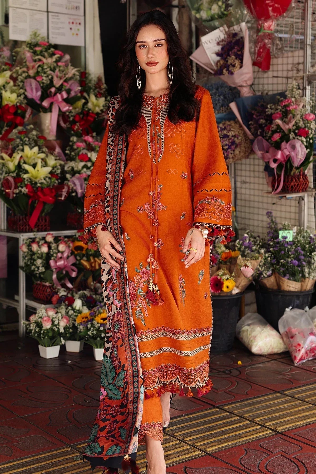 Charizma | Poshima Winters 25 | 3-pc Unstitched Wool Shawl Collection PSW5-03 - Rang-e-Khaas