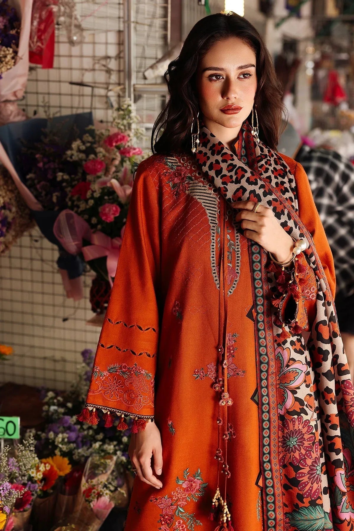 Charizma | Poshima Winters 25 | 3-pc Unstitched Wool Shawl Collection PSW5-03 - Rang-e-Khaas