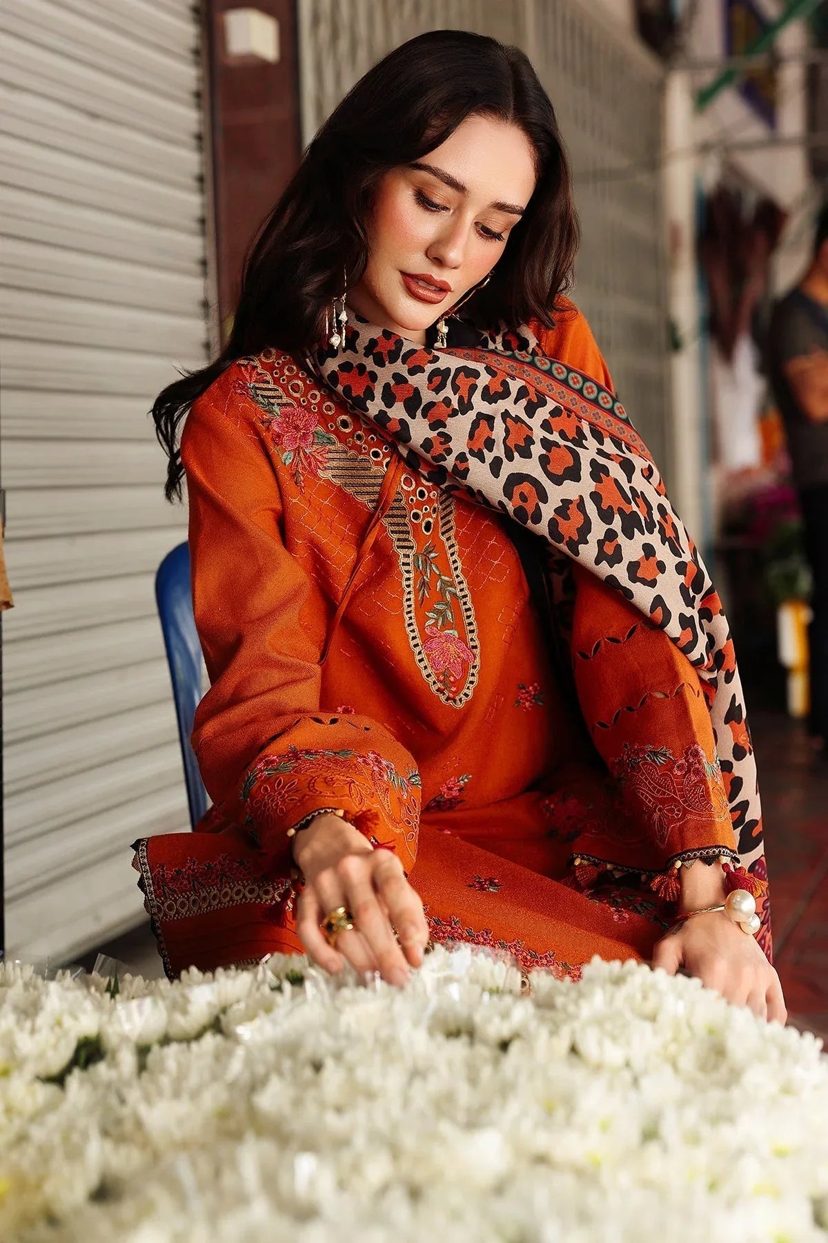 Charizma | Poshima Winters 25 | 3-pc Unstitched Wool Shawl Collection PSW5-03 - Rang-e-Khaas