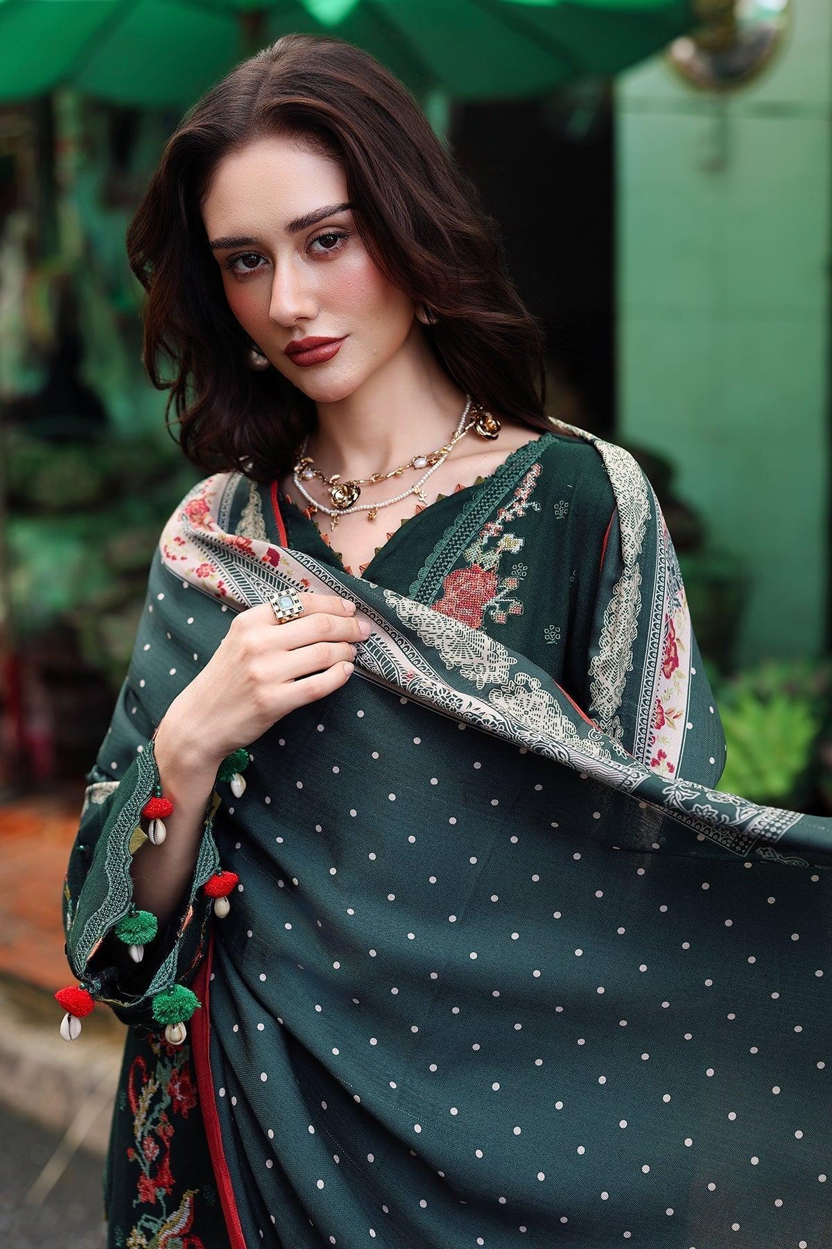 Charizma | Poshima Winters 25 |3-pc Unstitched Wool Shawl Collection PSW5-04 - Rang-e-Khaas