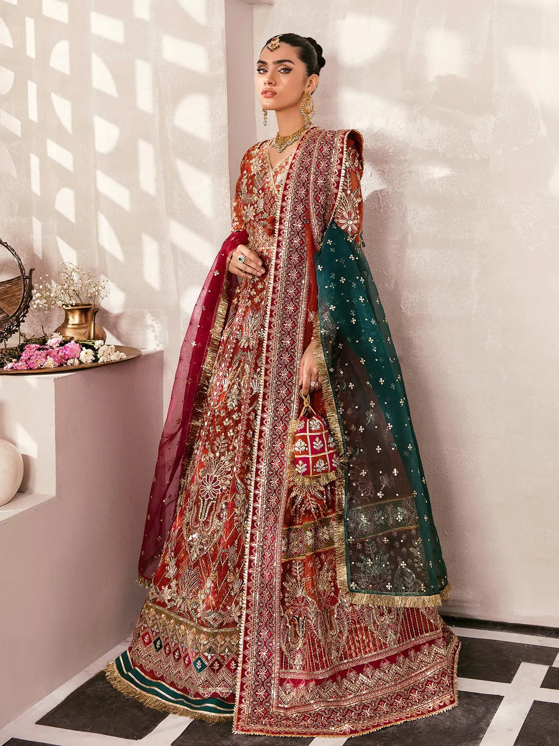 Gulaal | Wedding Formals | ZAIRA GL-WS-22V1-30 (RUST ANGRAKHA) - Rang-e-Khaas