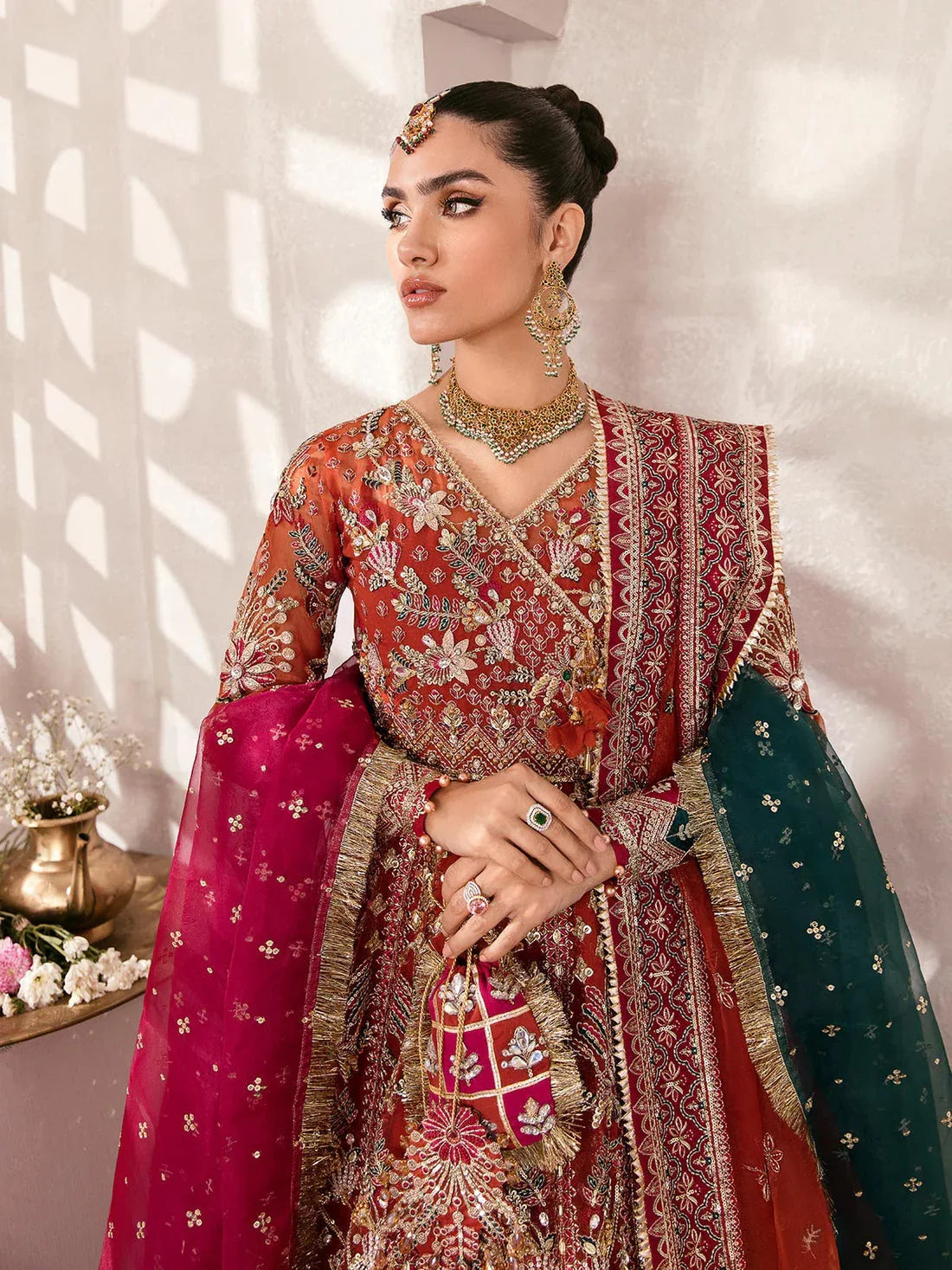 Gulaal | Wedding Formals | ZAIRA GL-WS-22V1-30 (RUST ANGRAKHA) - Rang-e-Khaas
