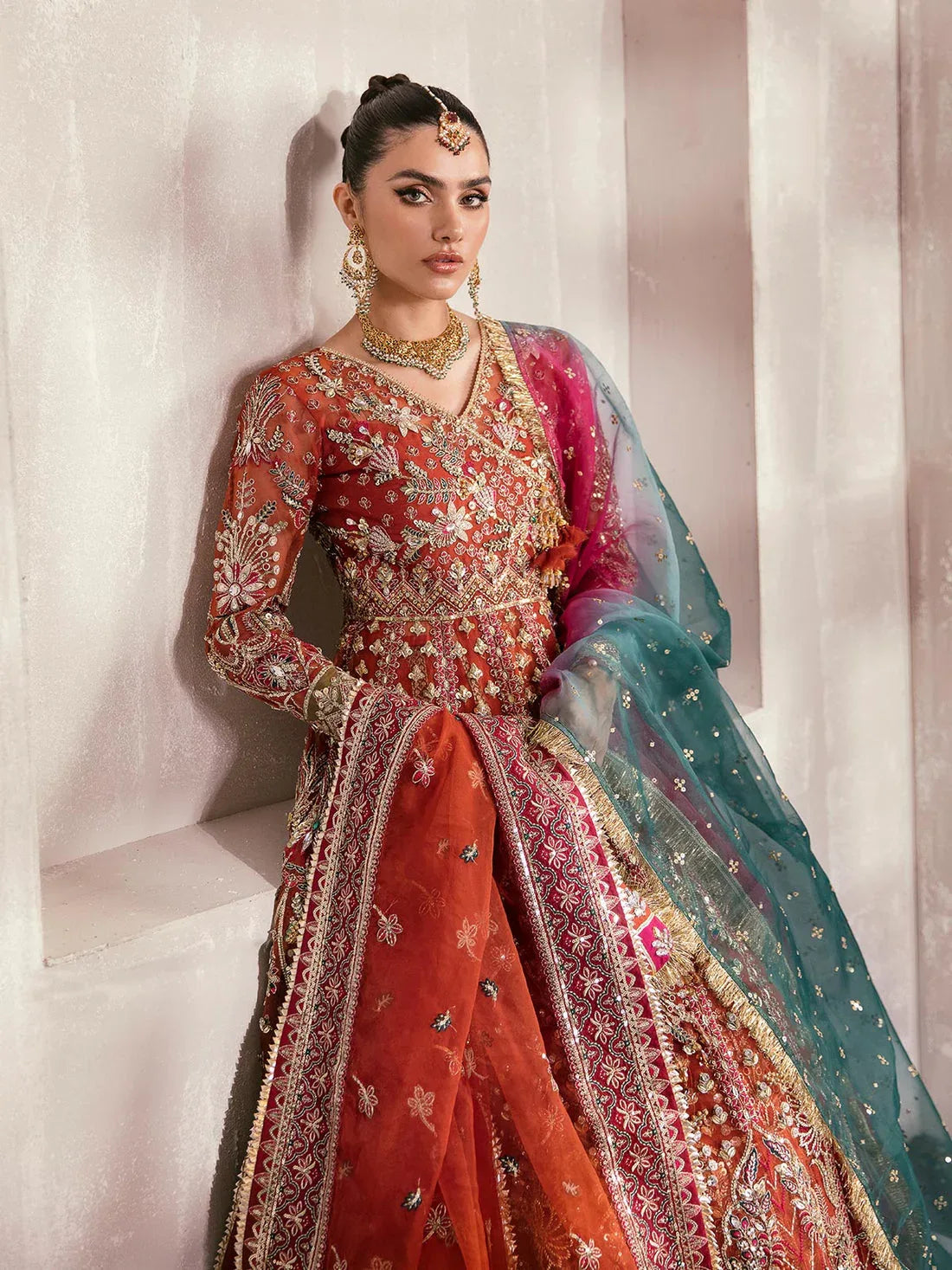 Gulaal | Wedding Formals | ZAIRA GL-WS-22V1-30 (RUST ANGRAKHA) - Rang-e-Khaas