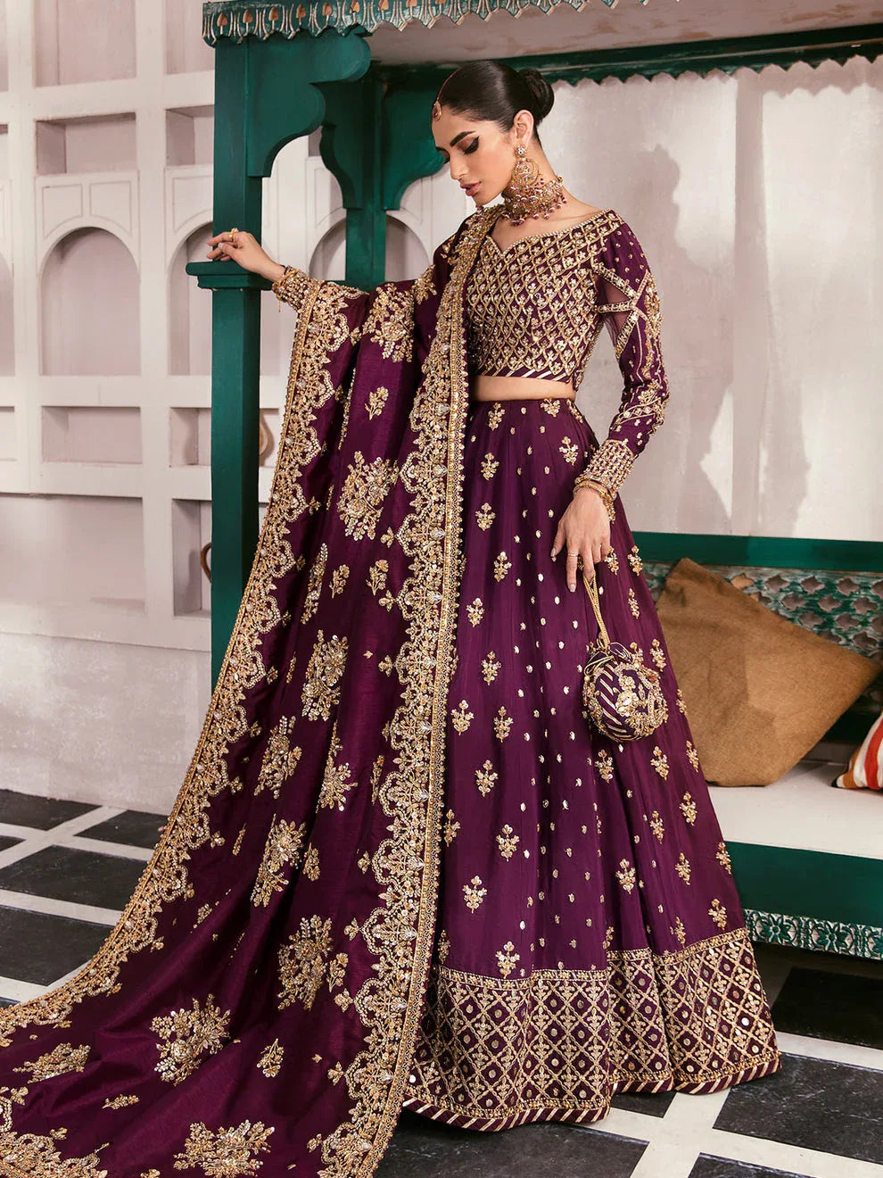 Gulaal | Wedding Formals | SHAZMINAH GL-WS-22V1-31 (LEHNGA AND CHOLI) - Rang-e-Khaas