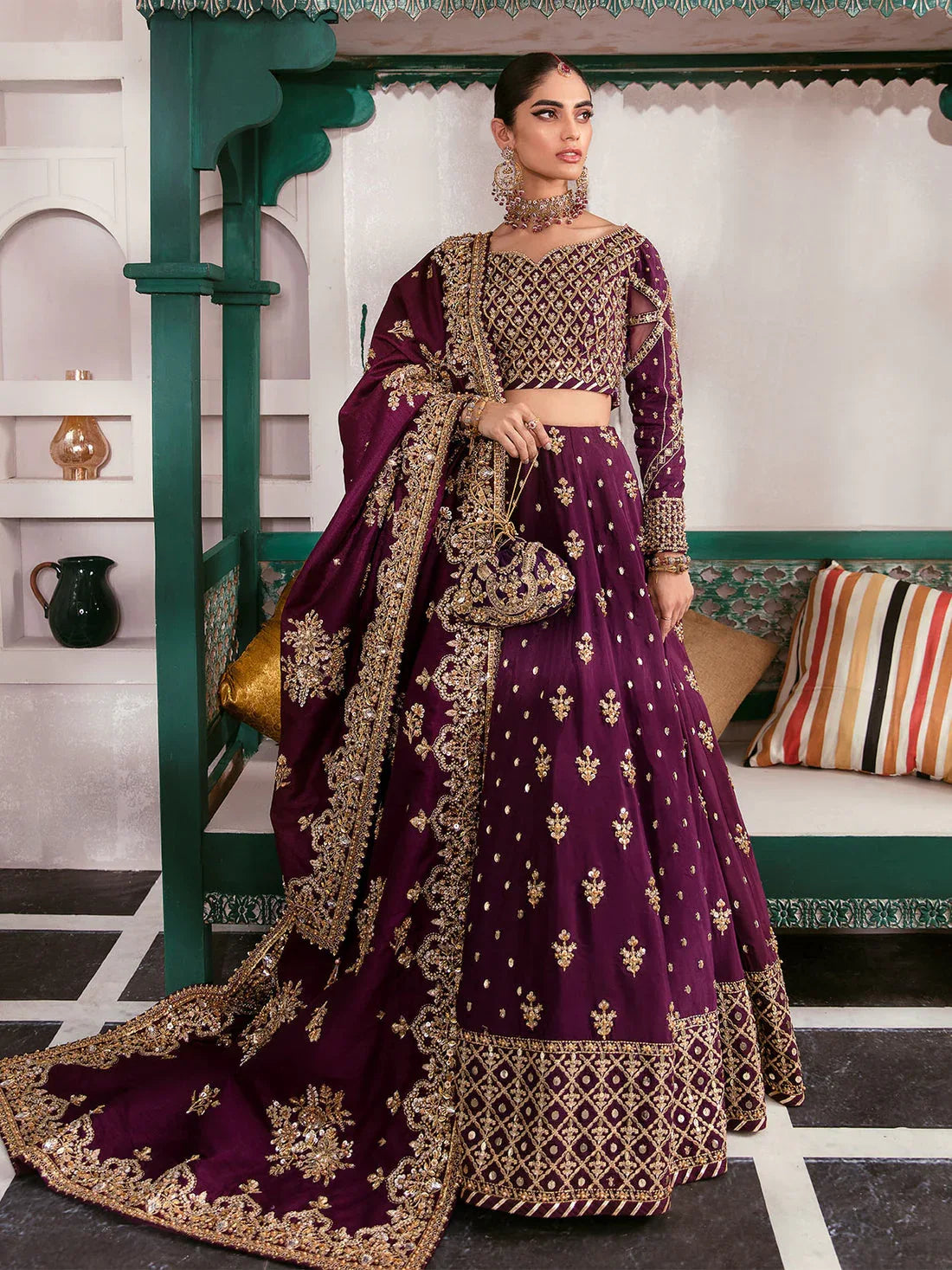 Gulaal | Wedding Formals | SHAZMINAH GL-WS-22V1-31 (LEHNGA AND CHOLI) - Rang-e-Khaas