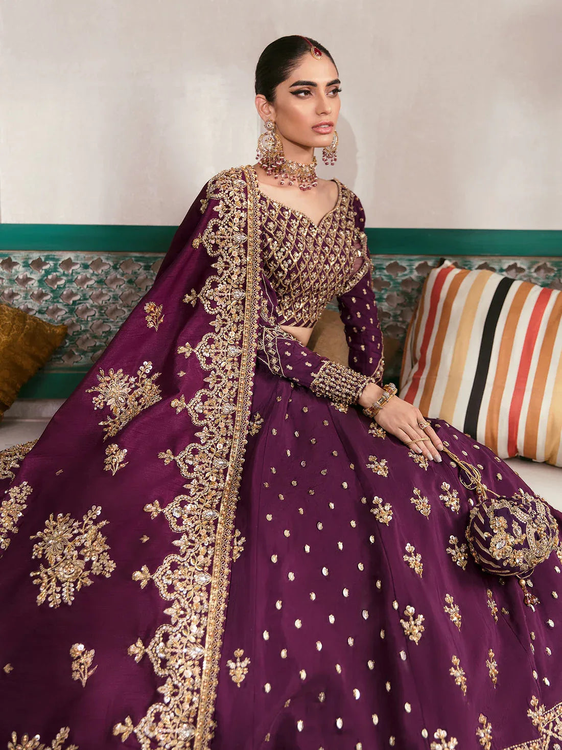 Gulaal | Wedding Formals | SHAZMINAH GL-WS-22V1-31 (LEHNGA AND CHOLI) - Rang-e-Khaas