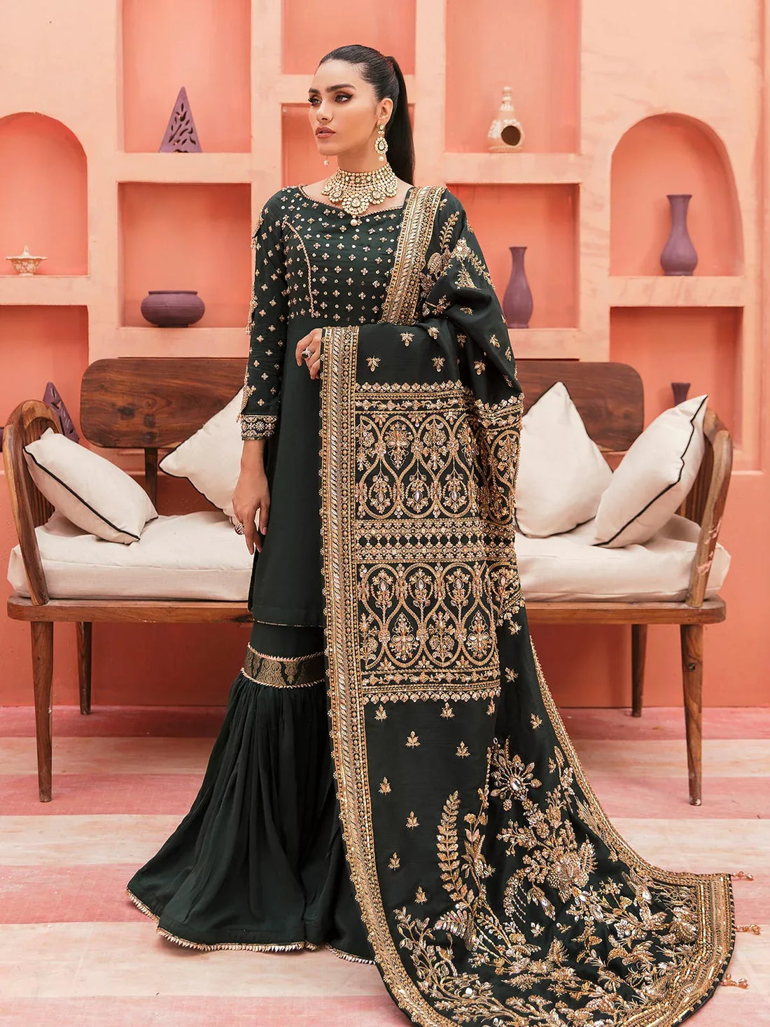 Gulaal | Wedding Formals | GL-WS-22V1-33 (SHIRT AND GHARARA) - Rang-e-Khaas