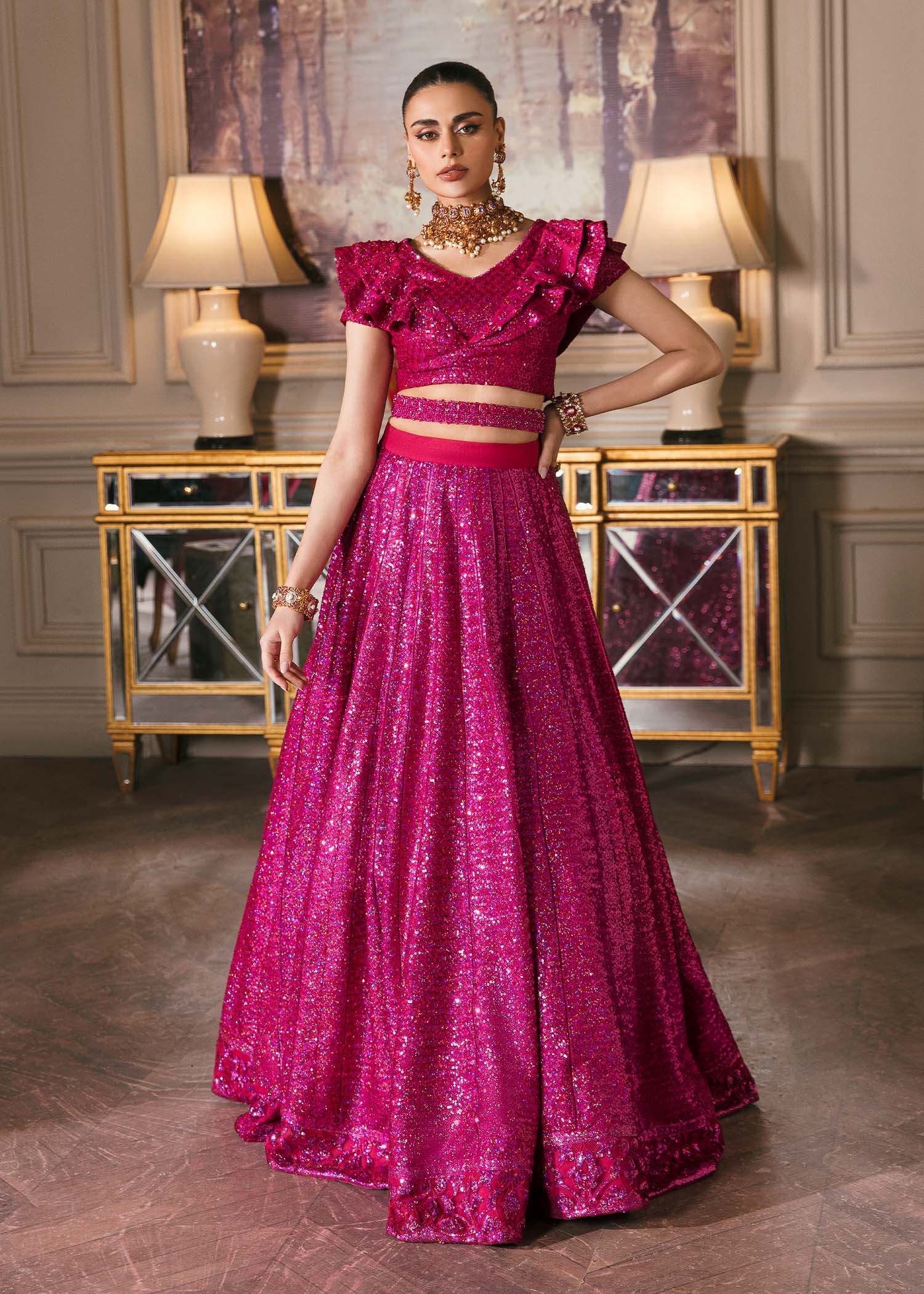 Waqas Shah | Malika - E - Elizabeth | FUCHSIA - Rang-e-Khaas