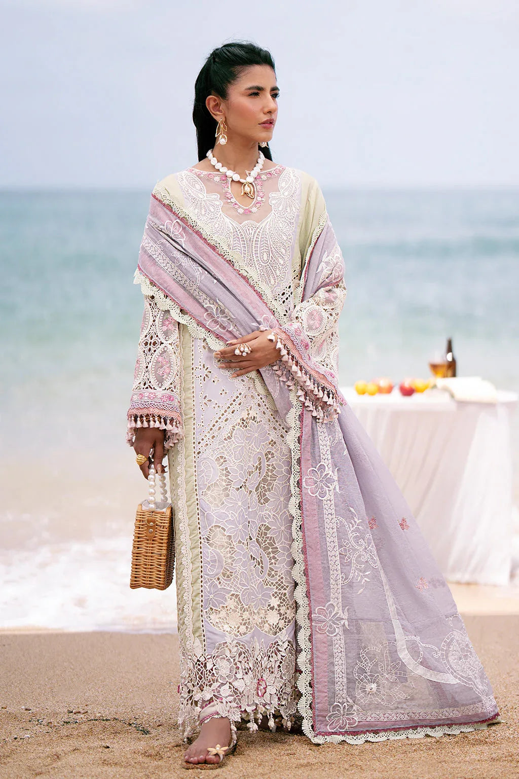 AJR Couture | Dastan Luxury Lawn 25 | Wave - Rang-e-Khaas