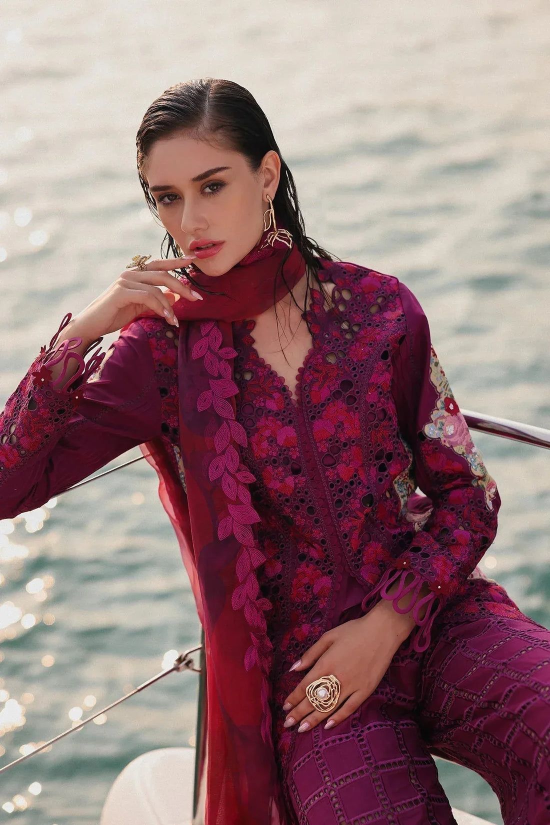 Afrozeh | Luxury Embroidered & Printed Lawn | Serene - Rang-e-Khaas