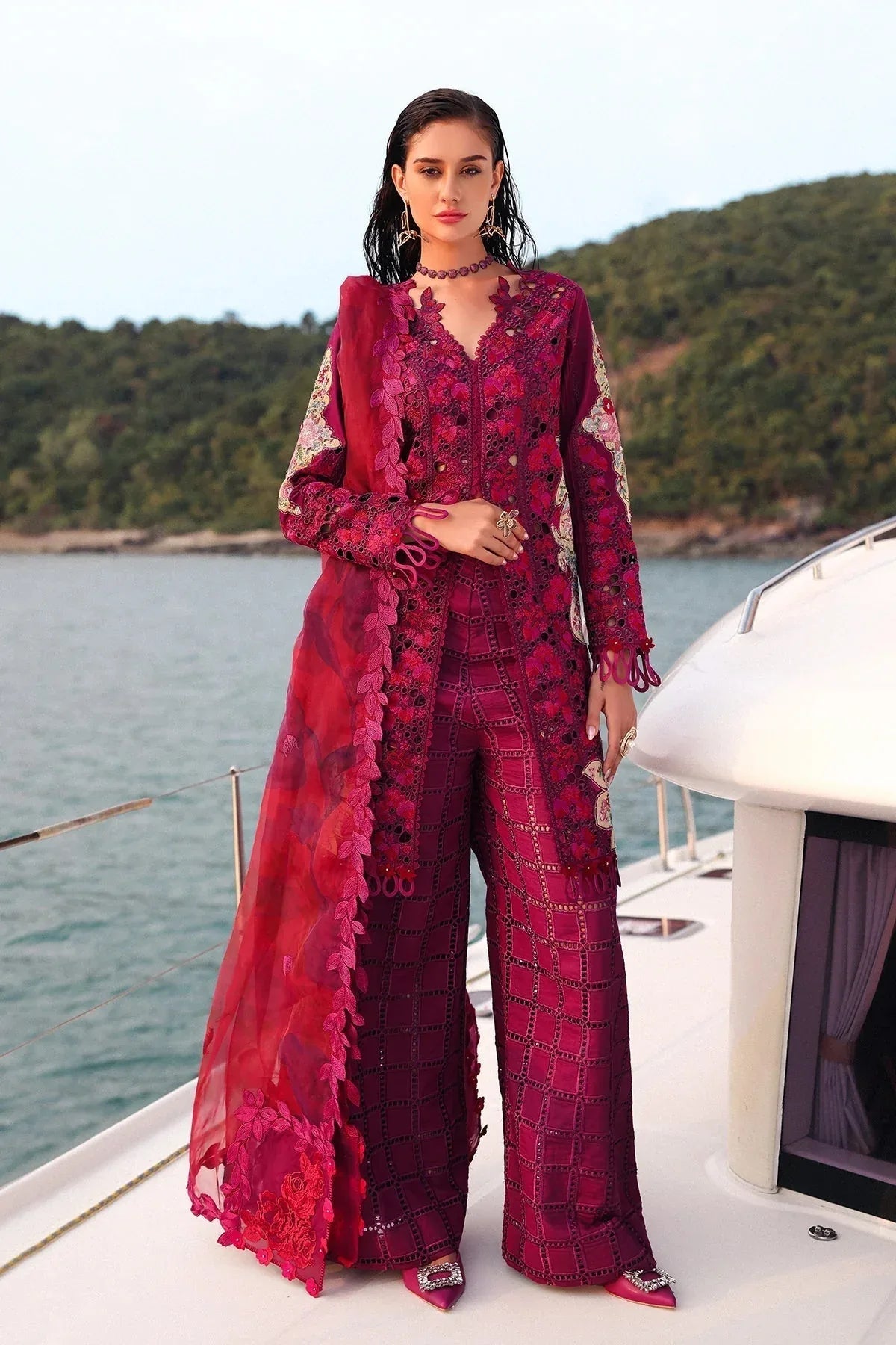 Afrozeh | Luxury Embroidered & Printed Lawn | Serene - Rang-e-Khaas