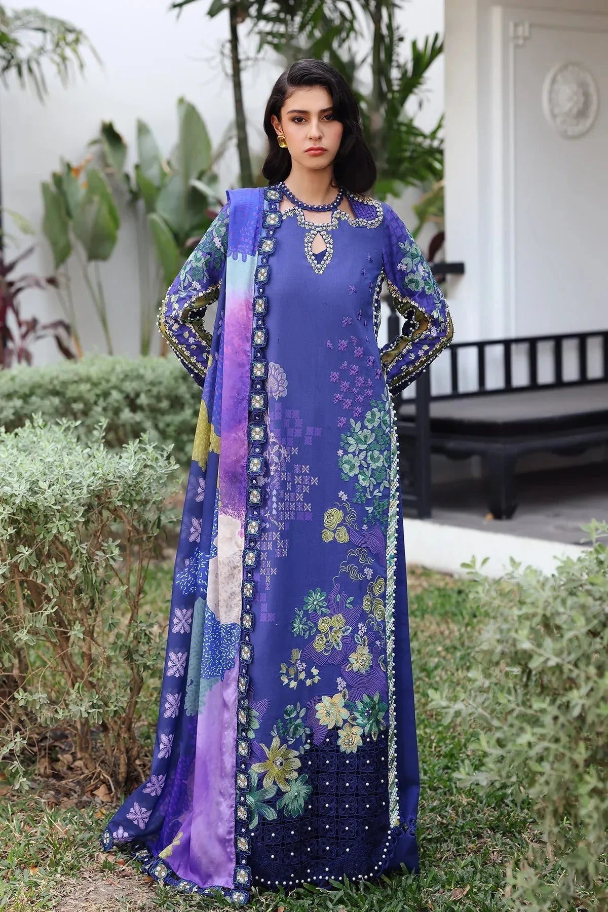Afrozeh | Luxury Embroidered & Printed Lawn | Lumora - Rang-e-Khaas