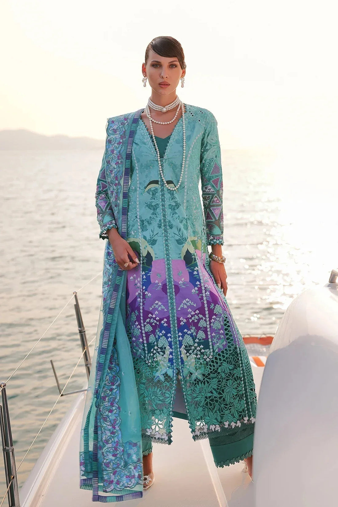 Afrozeh | Luxury Embroidered & Printed Lawn | Sovana - Rang-e-Khaas