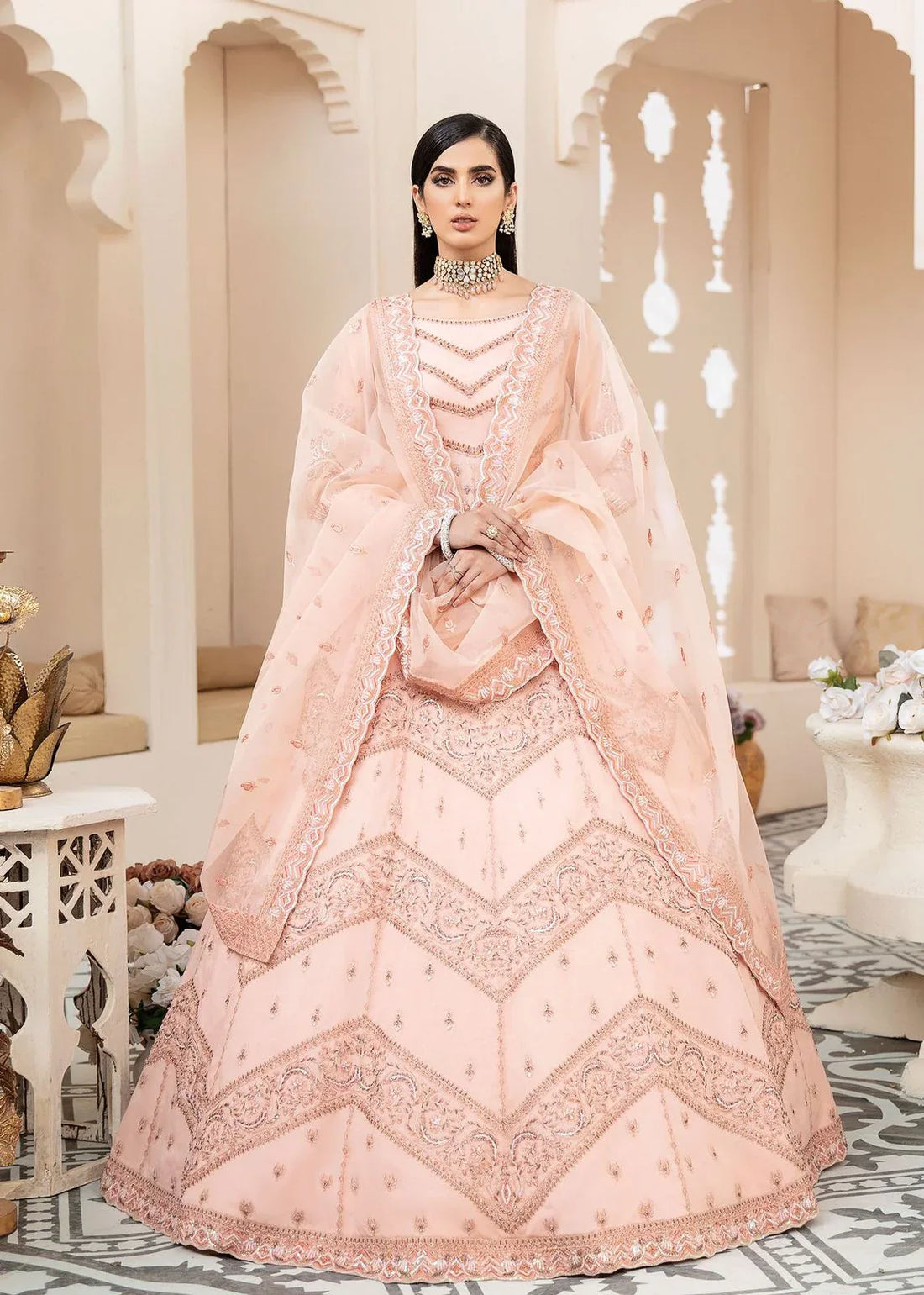 AKBAR ASLAM BLUSH U-1442 FORMAL COLLECTION STITCHED - Rang-e-Khaas