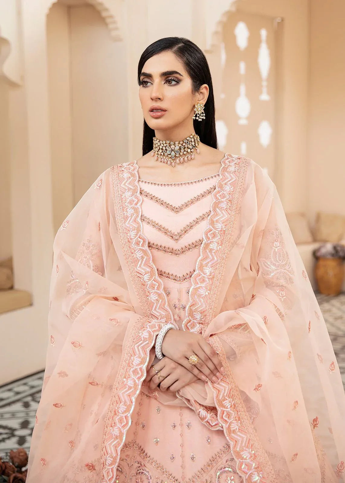 AKBAR ASLAM BLUSH U-1442 FORMAL COLLECTION STITCHED - Rang-e-Khaas