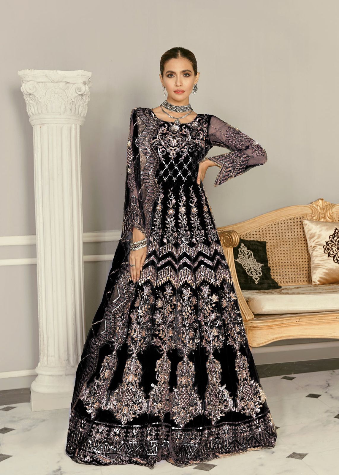 AKBAR ASLAM WISTERIA  U-1366 FORMAL COLLECTION STITCHED