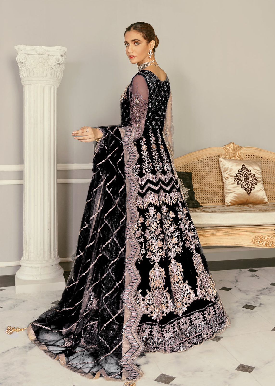 AKBAR ASLAM WISTERIA  U-1366 FORMAL COLLECTION STITCHED