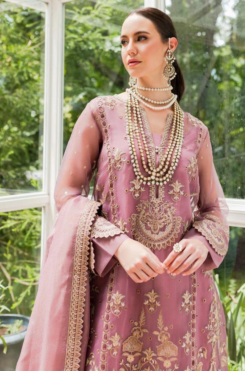 Maryum N Maria | Sorina Luxury Chiffon 23 | Dusty Rose (MW23-509) - Rang-e-Khaas