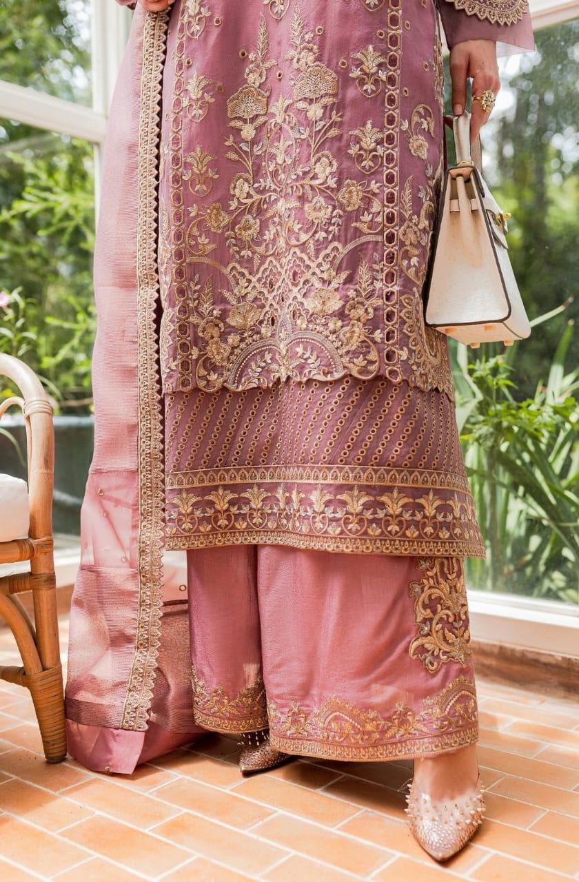 Maryum N Maria | Sorina Luxury Chiffon 23 | Dusty Rose (MW23-509) - Rang-e-Khaas