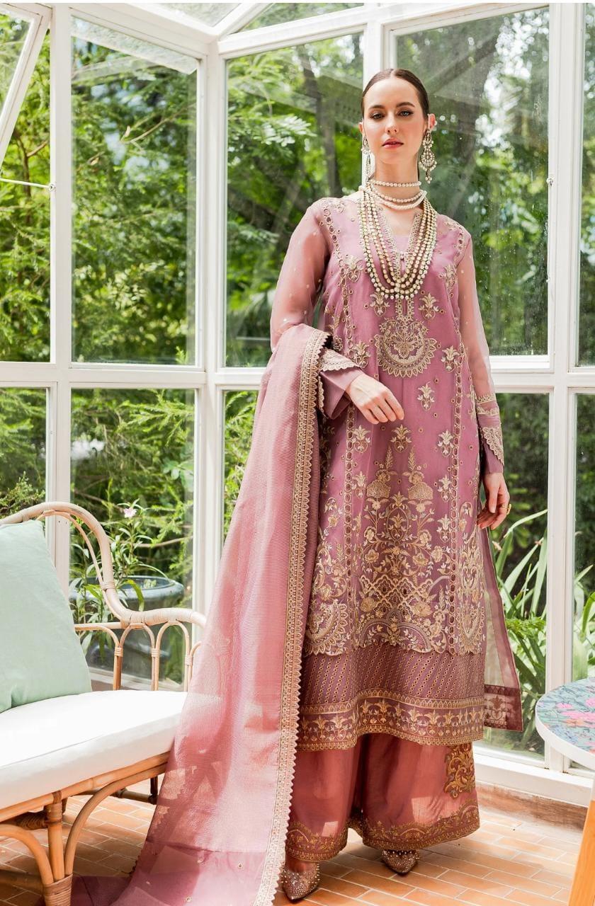 Maryum N Maria | Sorina Luxury Chiffon 23 | Dusty Rose (MW23-509) - Rang-e-Khaas