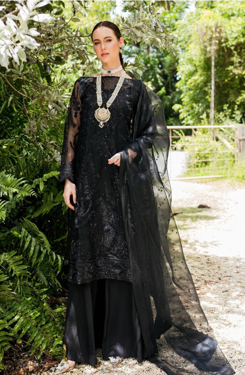 Maryum N Maria | Sorina Luxury Chiffon 23 | Raven (MW23-507) - Rang-e-Khaas