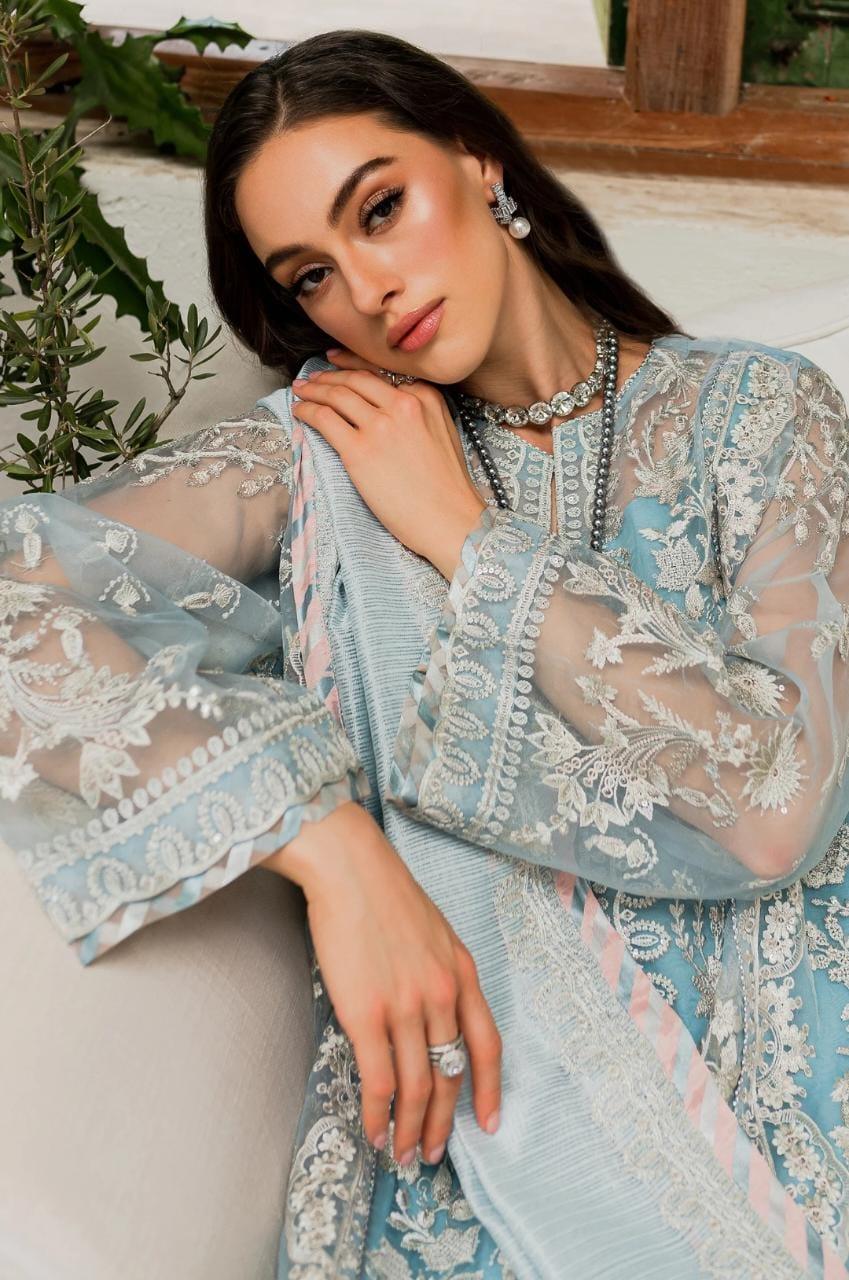 Maryum N Maria | Sorina Luxury Chiffon 23 | Sky Light (MW23-502) - Rang-e-Khaas