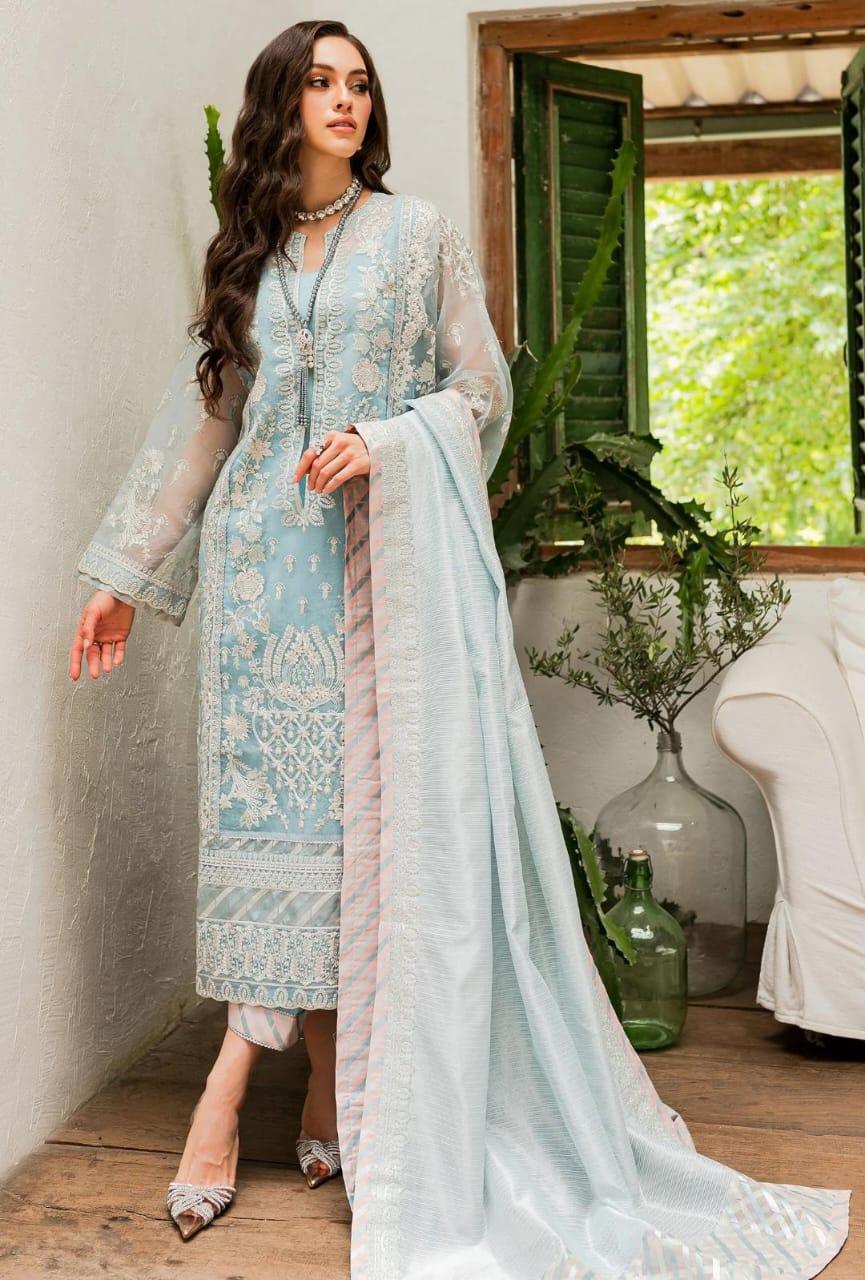 Maryum N Maria | Sorina Luxury Chiffon 23 | Sky Light (MW23-502) - Rang-e-Khaas