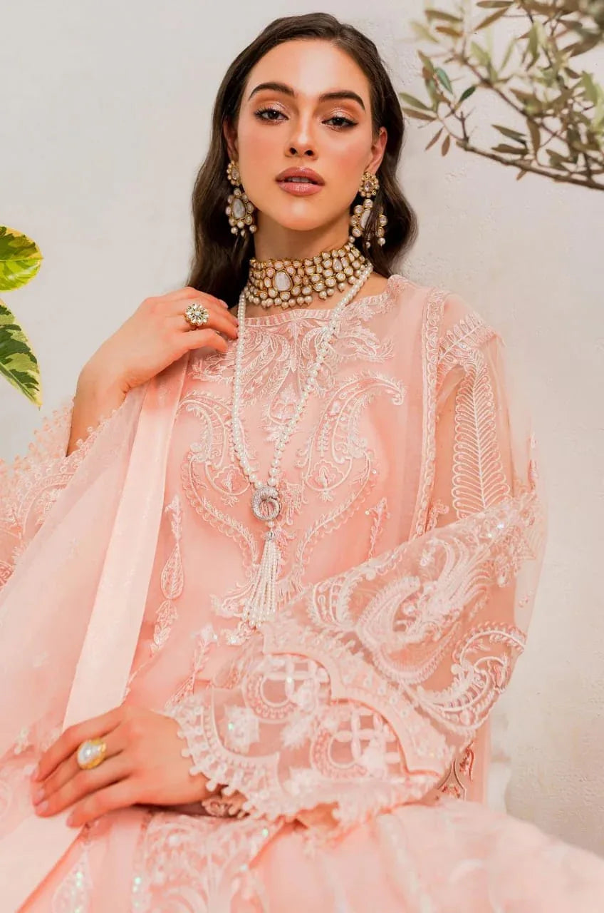Maryum N Maria | Sorina Luxury Chiffon 23 | Peach Parfait (MW23-505) - Rang-e-Khaas