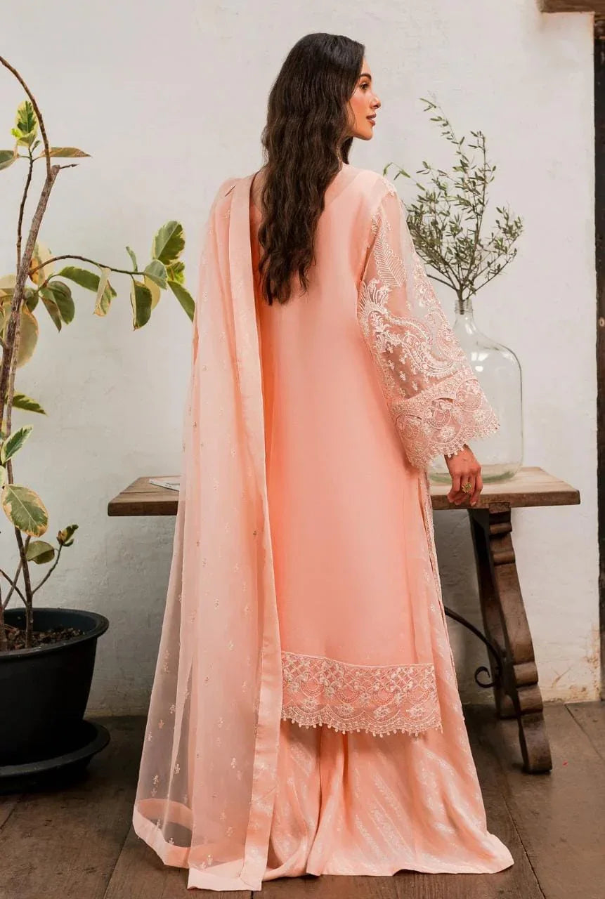 Maryum N Maria | Sorina Luxury Chiffon 23 | Peach Parfait (MW23-505) - Rang-e-Khaas