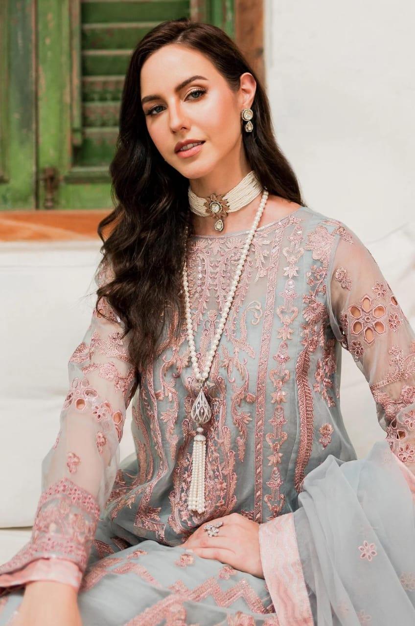 Maryum N Maria | Sorina Luxury Chiffon 23 | Dawn Blue (MW23-510) - Rang-e-Khaas