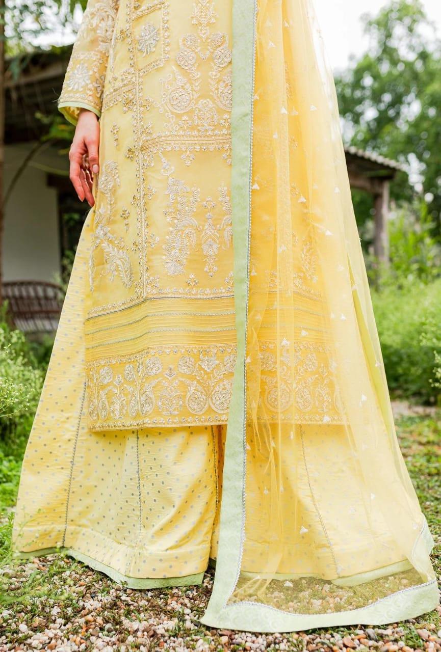 Maryum N Maria | Sorina Luxury Chiffon 23 | Lemon Zest (MW23-508) - Rang-e-Khaas