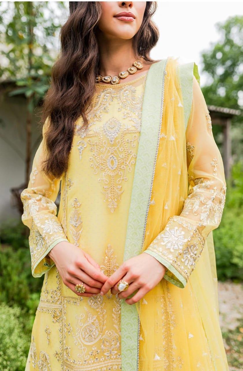 Maryum N Maria | Sorina Luxury Chiffon 23 | Lemon Zest (MW23-508) - Rang-e-Khaas