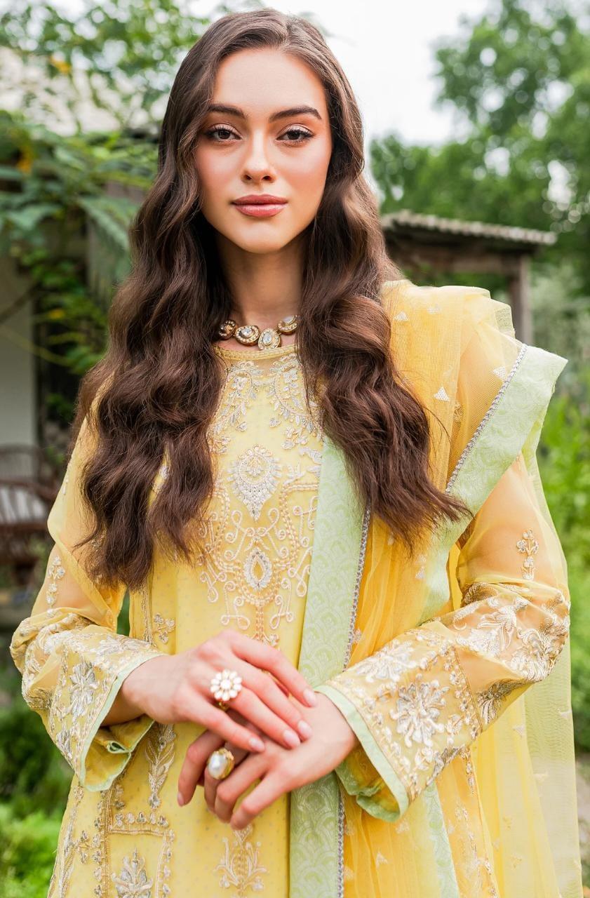 Maryum N Maria | Sorina Luxury Chiffon 23 | Lemon Zest (MW23-508) - Rang-e-Khaas