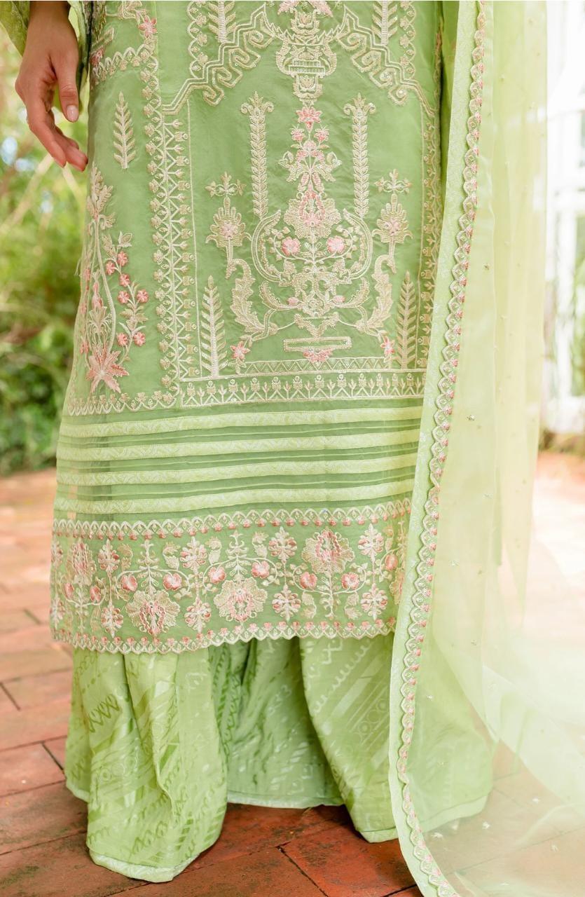 Maryum N Maria | Sorina Luxury Chiffon 23 | Lilly Green (MW23-506) - Rang-e-Khaas