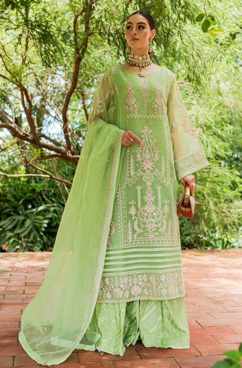 Maryum N Maria | Sorina Luxury Chiffon 23 | Lilly Green (MW23-506) - Rang-e-Khaas